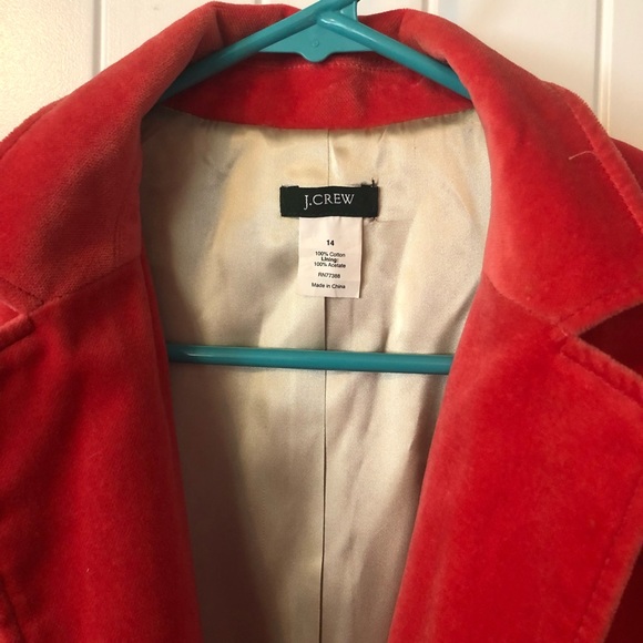 J Crew Red Velvet Blazer - Picture 2 of 6